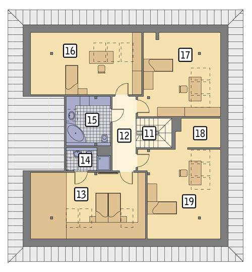 Rzut poddasza POW. 149,1 m²