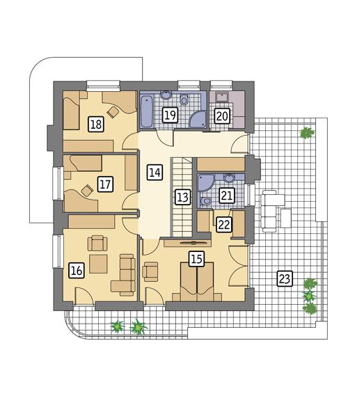 Rzut piętra POW. 120,6 m²