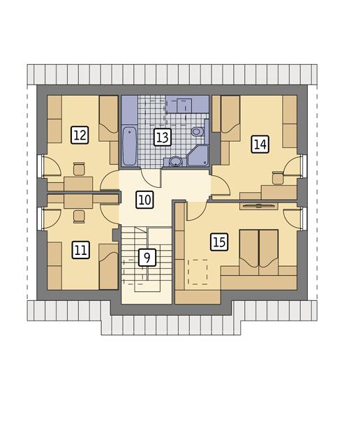 Rzut poddasza POW. 80,9 m²