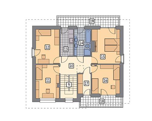 Rzut piętra POW. 99,2 m²