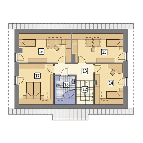 Rzut poddasza lustro POW. 91,3 m²