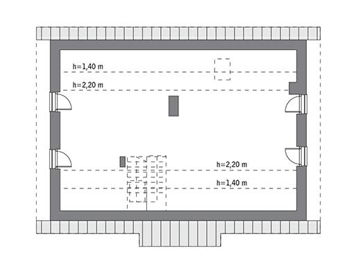 Rzut poddasza: do indywidualnej adaptacji (59,0 m2 powierzchni użytkowej)