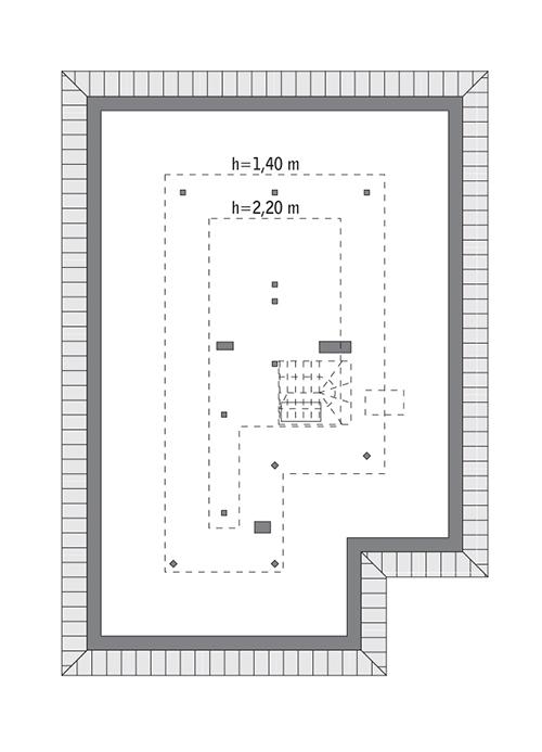 Rzut poddasza: Do indywidualnej adaptacji (48,9 m2 powierzchni użytkowej)