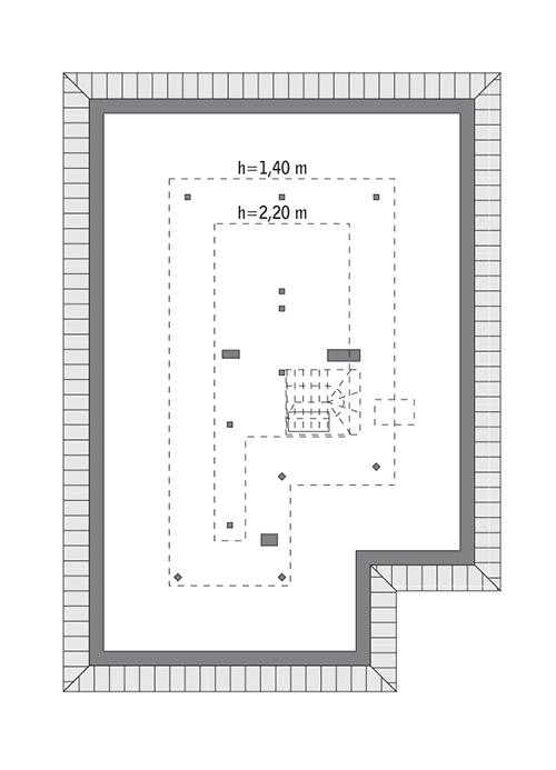 Rzut poddasza: Do indywidualnej adaptacji (48,9 m2 powierzchni użytkowej)