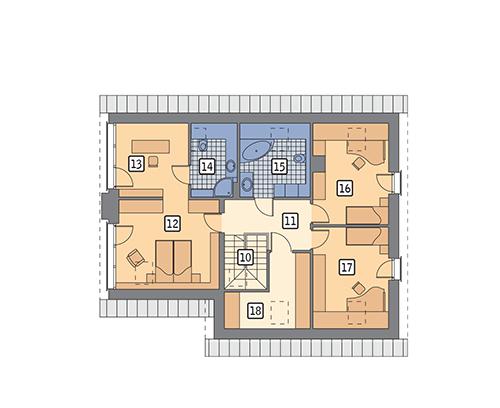 Rzut poddasza POW. 100,5 m²