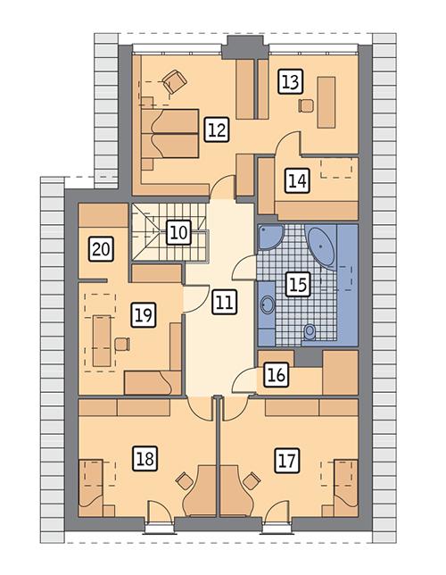 Rzut poddasza POW. 124,9 m²
