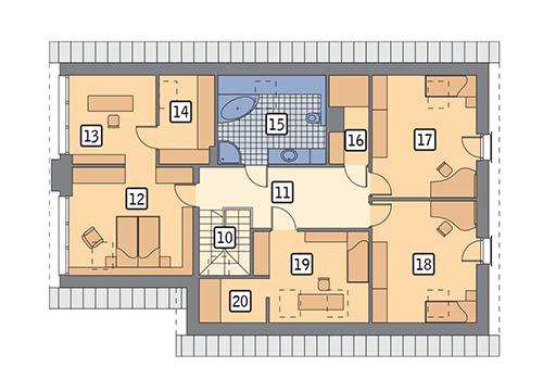 Rzut poddasza POW. 124,9 m²