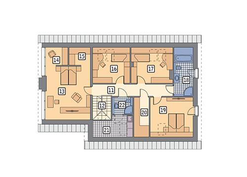 Rzut poddasza POW. 123,8 m²