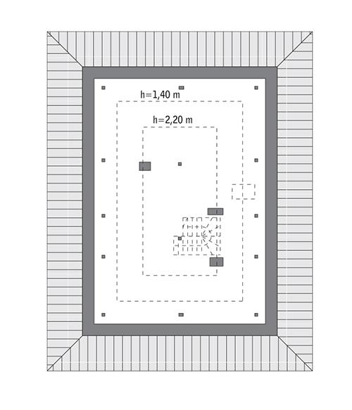 Rzut poddasza: Do indywidualnej adaptacji (47,5 m2 powierzchni użytkowej)