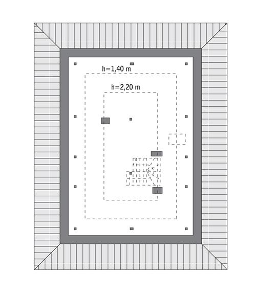 Rzut poddasza: Do indywidualnej adaptacji (47,5 m2 powierzchni użytkowej)