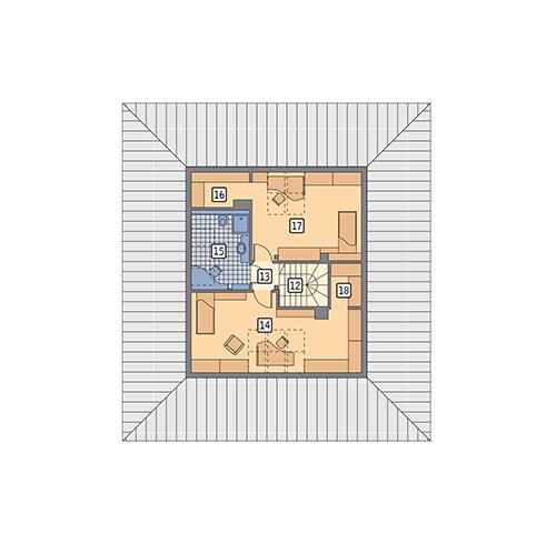 Rzut poddasza POW. 68,8 m²