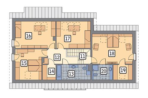 Rzut poddasza POW. 120,1 m²
