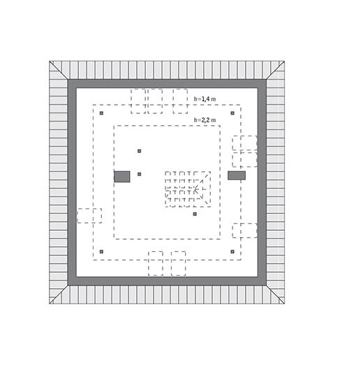 Rzut poddasza: do indywidualnej adaptacji (51,9 m2 powierzchni użytkowej)