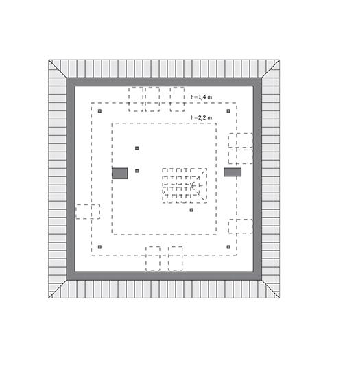 Rzut poddasza: do indywidualnej adaptacji (51,9 m2 powierzchni użytkowej)