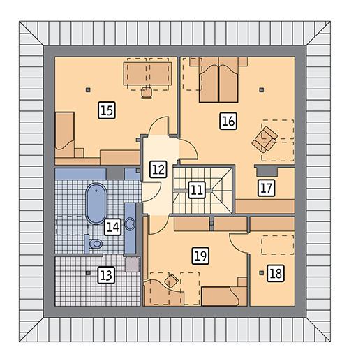 Rzut poddasza POW. 96,4 m²