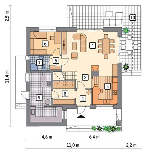 Rzut parteru lustro POW. 81,2 m²