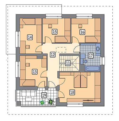 Rzut piętra POW. 95,5 m²