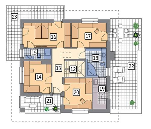 Rzut piętra POW. 148,4 m²