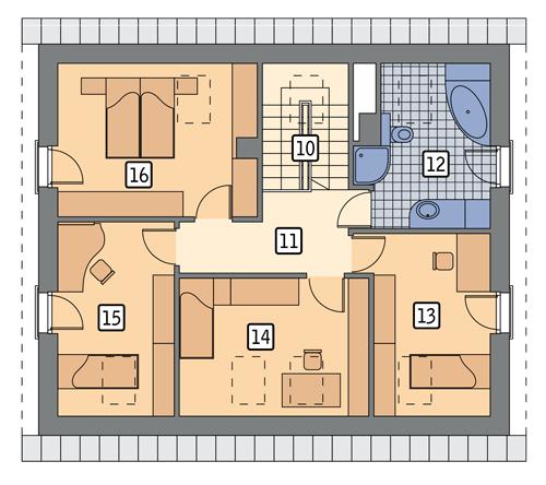 Rzut poddasza POW. 81,0 m²