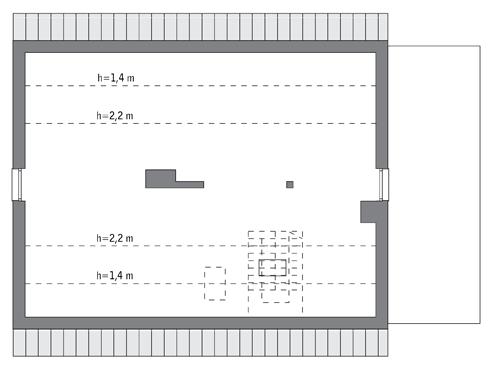 Rzut poddasza: do indywidualnej adaptacji (74,7 m2 powierzchni użytkowej)