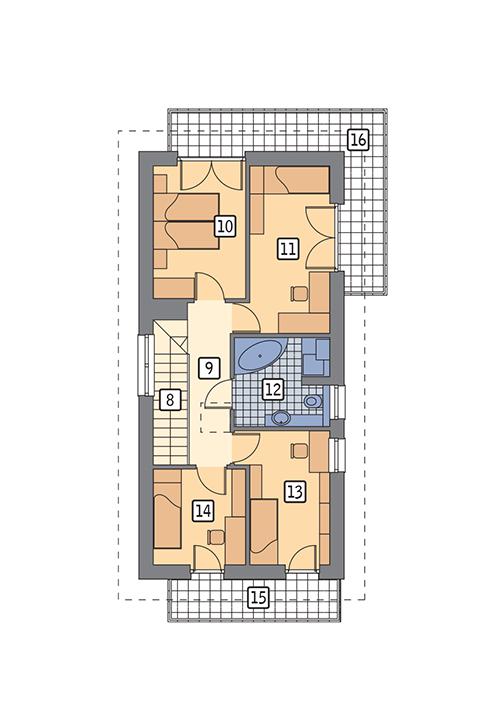 Rzut piętra POW. 77,6 m²