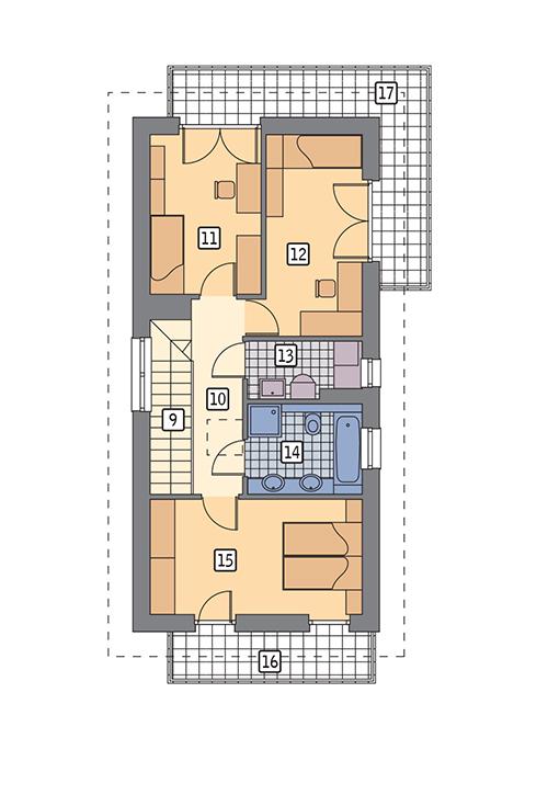 Rzut piętra POW. 74,0 m²