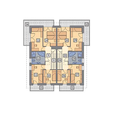 Rzut piętra POW. 156,0 m²