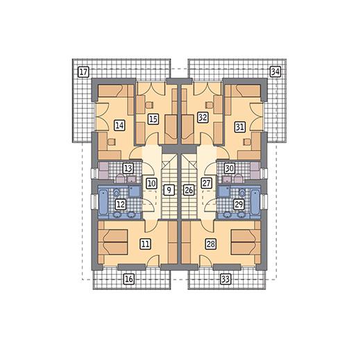 Rzut piętra POW. 148,0 m²