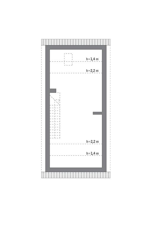 Rzut poddasza: do indywidualnej adaptacji (41,2 m2 powierzchni użytkowej)