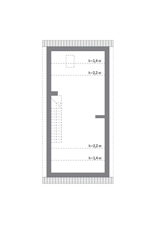 Rzut poddasza: do indywidualnej adaptacji (41,2 m2 powierzchni użytkowej)