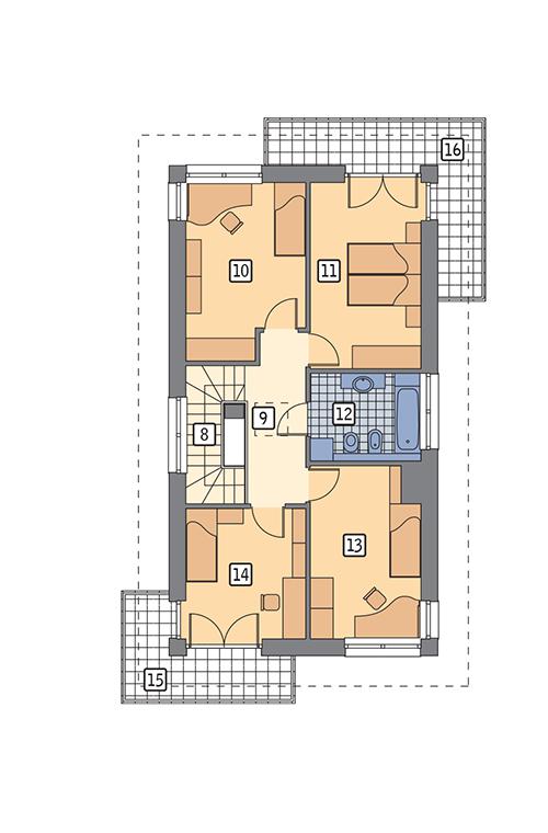Rzut piętra POW. 85,2 m²