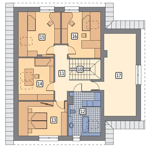 Rzut poddasza POW. 125,4 m²