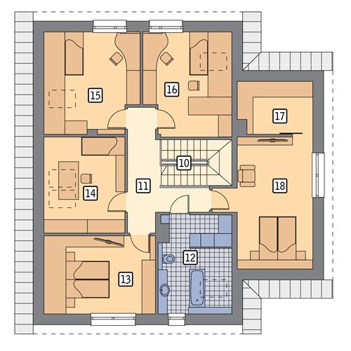 Rzut poddasza POW. 125,8 m²