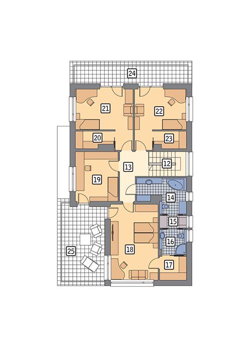 Rzut piętra POW. 139,1 m²