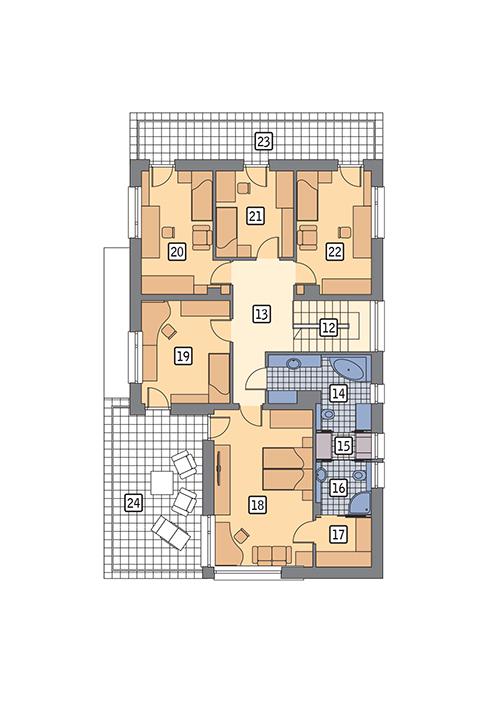 Rzut piętra POW. 139,5 m²
