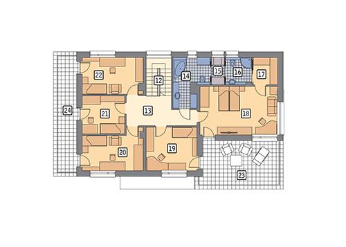 Rzut piętra POW. 149,9 m²