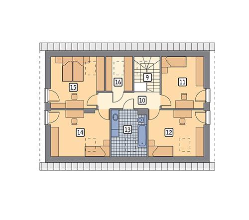 Rzut poddasza POW. 85,4 m²