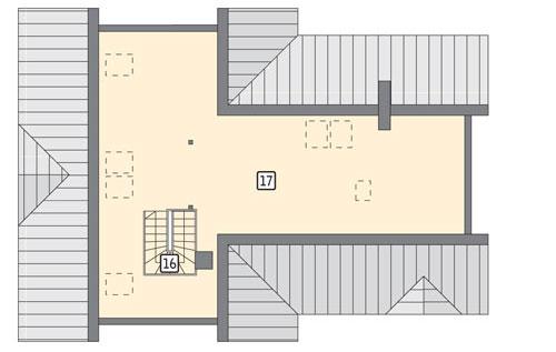 Rzut poddasza POW. 142,5 m²