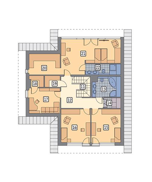 Rzut poddasza POW. 127,5 m²