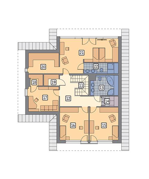 Rzut poddasza POW. 127,5 m²
