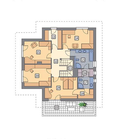 Rzut piętra POW. 123,6 m²