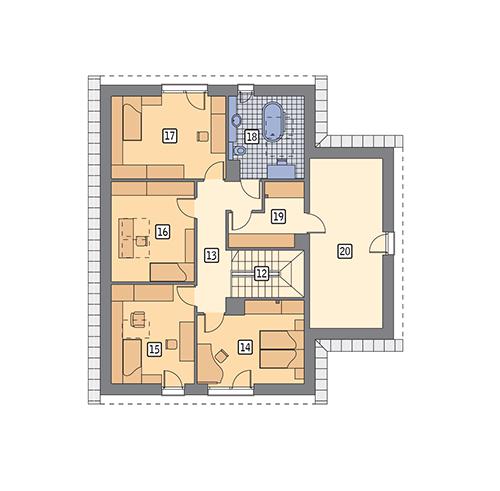 Rzut poddasza POW. 119,1 m²