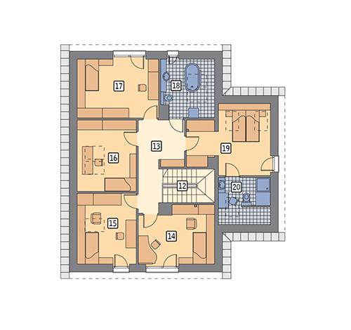 Rzut poddasza POW. 117,8 m²