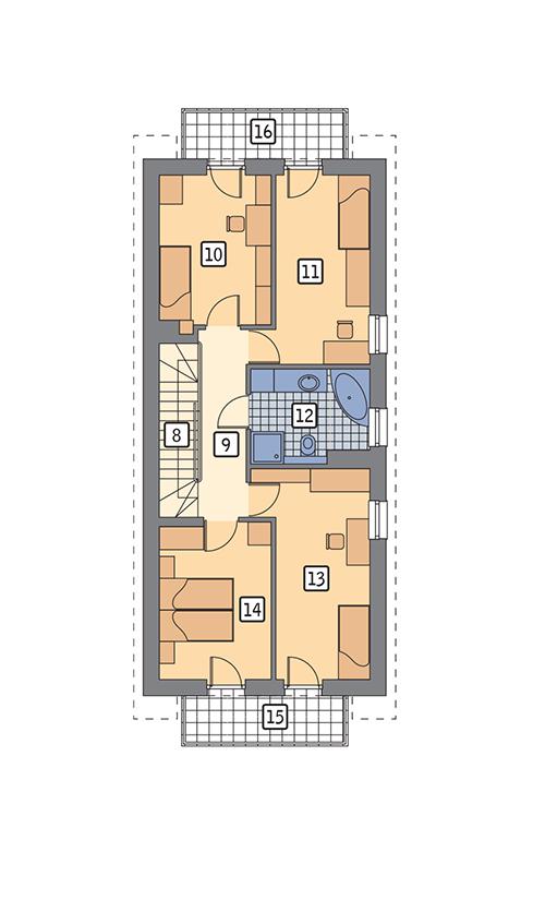 Rzut piętra POW. 76,1 m²