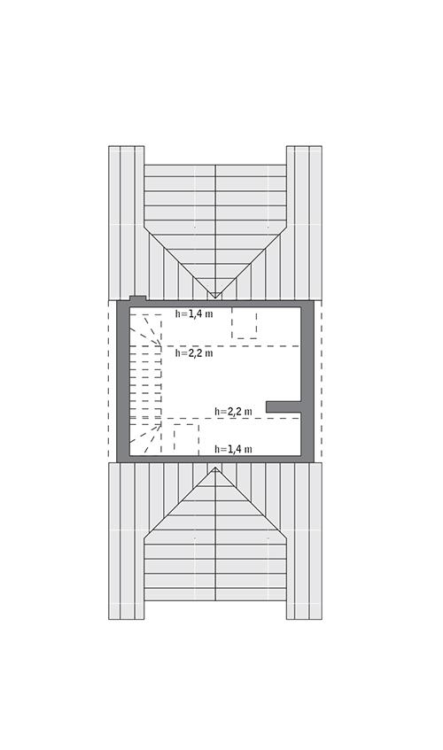 Rzut poddasza: do indywidualnej adaptacji (18,3 m2 powierzchni użytkowej)