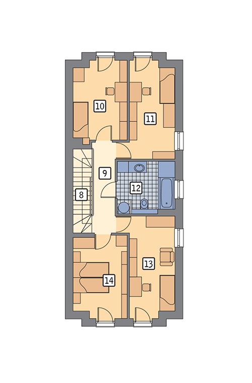 Rzut piętra POW. 69,2 m²
