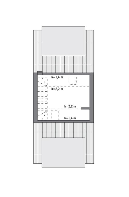Rzut poddasza: do indywidualnej adaptacji (18,4 m2 powierzchni użytkowej)