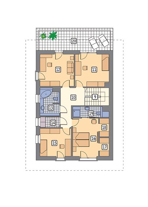 Rzut piętra lustro POW. 106,1 m²