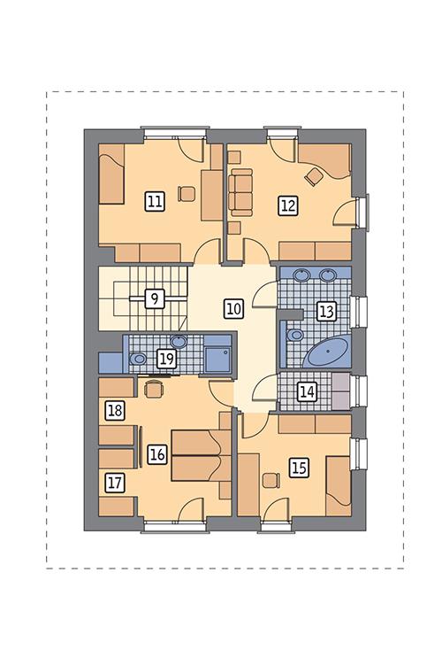 Rzut piętra POW. 87,1 m²