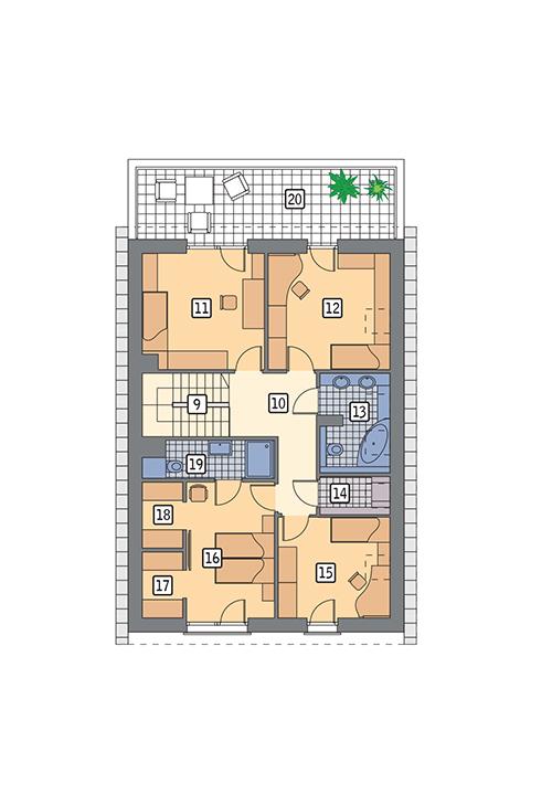 Rzut poddasza POW. 106,7 m²